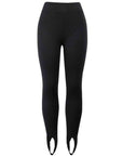 Black Ribbed Mid Waist Leggings