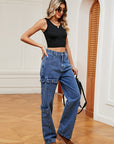 Gray Buttoned Long Jeans Sentient Beauty Fashions Apparel & Accessories