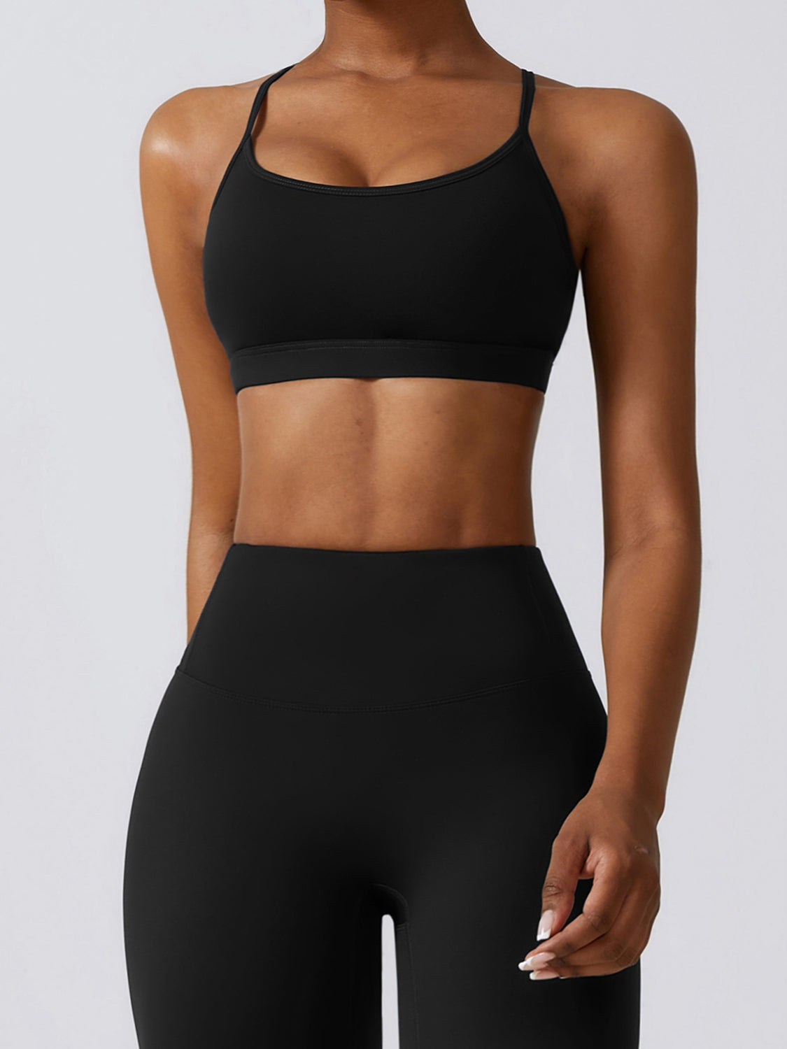 Black Cropped Sports Tank Top Sentient Beauty Fashions Apparel & Accessories