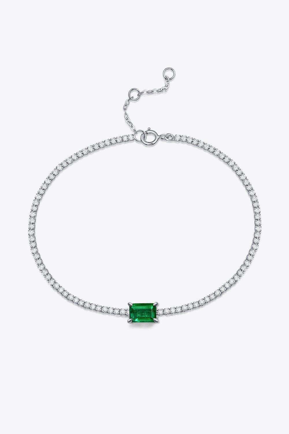 White Smoke 1 Carat Lab-Grown Emerald Bracelet Sentient Beauty Fashions bracelets
