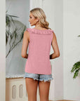 Gray Ruffle V-Neck Tank Top Sentient Beauty Fashions Apparel & Accessories