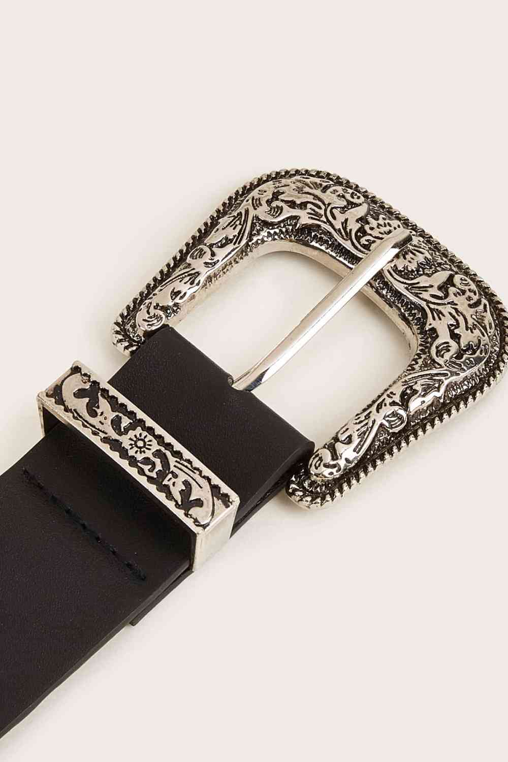 Dark Slate Gray Double Row Studded PU Leather Belt Sentient Beauty Fashions Apparel & Accessories