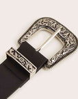 Dark Slate Gray Double Row Studded PU Leather Belt Sentient Beauty Fashions Apparel & Accessories