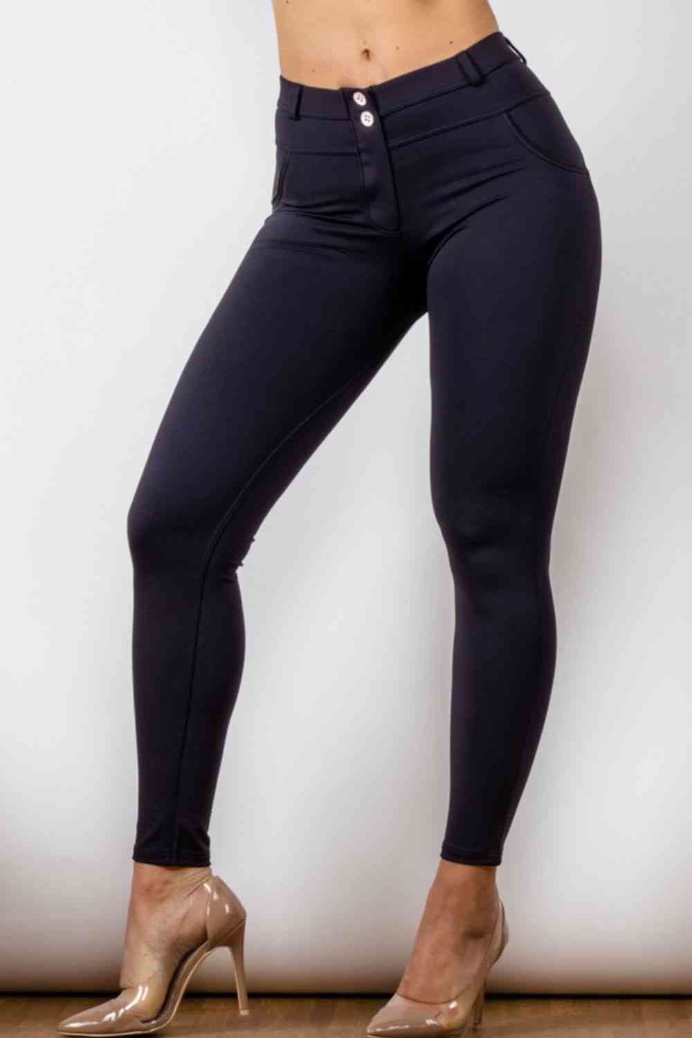 Black Baeful Buttoned Skinny Long Jeans Sentient Beauty Fashions Apparel &amp; Accessories
