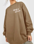 Dim Gray Simply Love Full Size Round Neck Dropped Shoulder DOG MOM Graphic Sweatshirt Sentient Beauty Fashions Apparel & Accessories