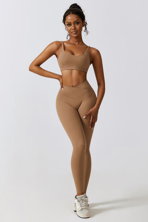 Light Gray Sports Bra and Leggings Set Sentient Beauty Fashions Apparel &amp; Accessories