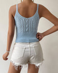 Gray Scoop Neck Mixed Knit Cami Sentient Beauty Fashions Apparel & Accessories