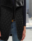 Black Open Front Collared Vest Sentient Beauty Fashions Apparel & Accessories
