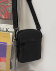 Gray Wide Strap Polyester Crossbody Bag Sentient Beauty Fashions Apparel & Accessories