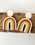 Antique White Rainbow Shape Dangle Earrings Sentient Beauty Fashions jewelry