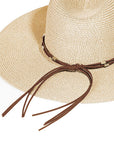 Fame Rope Strap Wide Brim Weave Hat