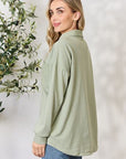 Gray Heimish Full Size Button Down Long Sleeve Shirt Sentient Beauty Fashions Apparel & Accessories