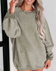 Rosy Brown Round Neck Dropped Shoulder Sweatshirt