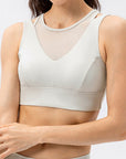 Light Gray Cutout Wide Strap Active Tank Sentient Beauty Fashions Apparel & Accessories