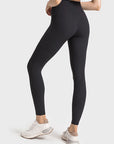 Dark Slate Gray Double Take Wide Waistband Leggings Sentient Beauty Fashions Apparel & Accessories