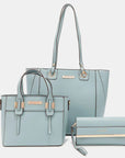 White Smoke Nicole Lee USA 3 Piece Handbag Set Sentient Beauty Fashions *Accessories