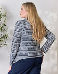 Light Gray Heimish Full Size Open Front Printed Blazer