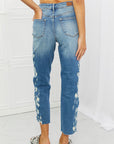 Light Gray Judy Blue Laila Full Size Straight Leg Distressed Jeans Sentient Beauty Fashions Jeans