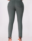 Dark Slate Gray Baeful Button Fly Hem Detail Skinny Jeans Sentient Beauty Fashions pants