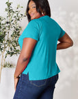 Light Gray Basic Bae Full Size Round Neck Short Sleeve T-Shirt Sentient Beauty Fashions Apparel & Accessories