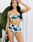 Light Gray Marina West Swim Take A Dip Twist High-Rise Bikini in Forest