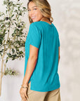 Dark Cyan Basic Bae Full Size Round Neck Short Sleeve T-Shirt