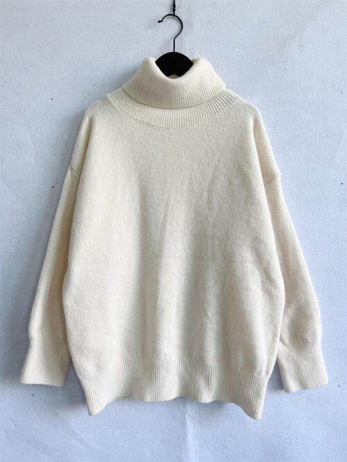 Gray Turtleneck Long Sleeve Sweater