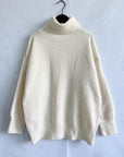 Gray Turtleneck Long Sleeve Sweater