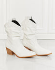 Beige MMShoes Better in Texas Scrunch Cowboy Boots in White Sentient Beauty Fashions shoes
