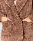 Sienna Culture Code Double Breasted Fuzzy Coat Sentient Beauty Fashions Apparel & Accessories