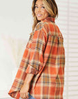 Light Gray Double Take Plaid Dropped Shoulder Shirt Sentient Beauty Fashions Apparel & Accessories