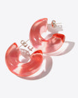 White Smoke Resin C-Hoop Earrings Sentient Beauty Fashions jewelry