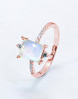 White Smoke 925 Sterling Silver Square Moonstone Ring Sentient Beauty Fashions jewelry