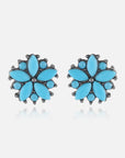 White Smoke Turquoise Stud Earrings Sentient Beauty Fashions jewelry