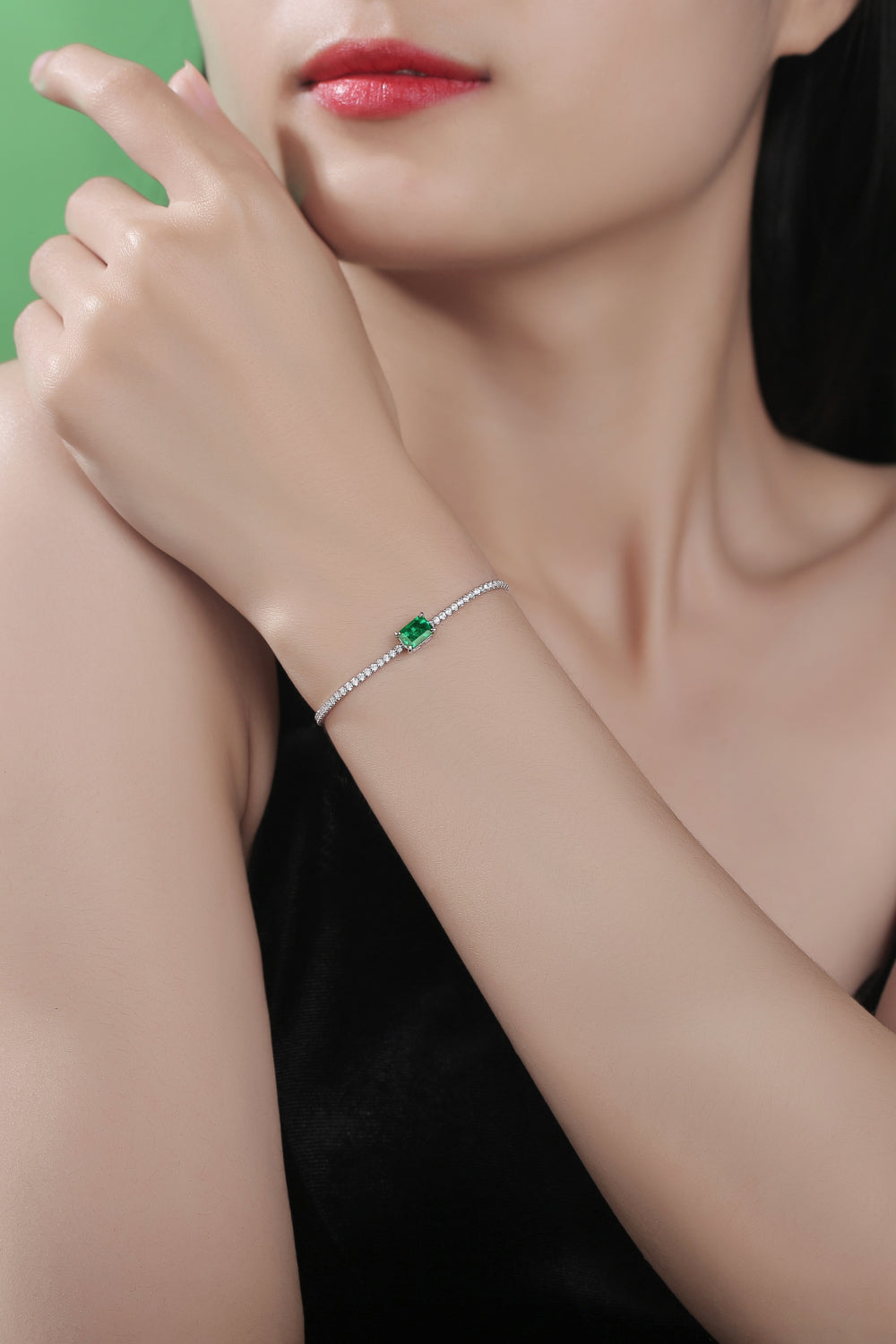 Rosy Brown 1 Carat Lab-Grown Emerald Bracelet Sentient Beauty Fashions bracelets