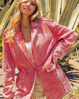 Sienna BiBi Ribbed Button Up Long Sleeve Blazer Sentient Beauty Fashions Apparel & Accessories