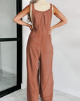 Gray Waffle-knit Wide Leg Overall with Pockets Sentient Beauty Fashions Apparel & Accessories