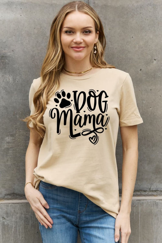 Light Slate Gray Simply Love Full Size DOG MAMA Graphic Cotton T-Shirt