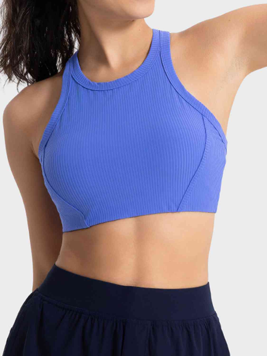 Wheat Wide Strap Cropped Sport Tank