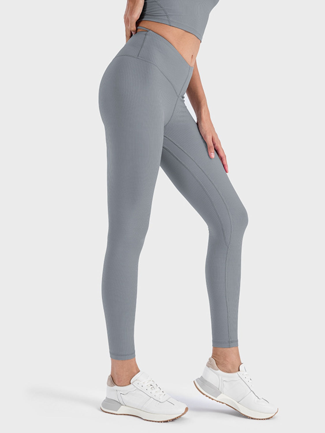 Lavender Wide Waistband Sports Leggings Sentient Beauty Fashions Activewear