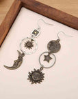 Antique White Star, Sun, and Moon Earrings