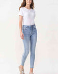 White Smoke Lovervet Full Size Talia High Rise Crop Skinny Jeans Sentient Beauty Fashions Apparel & Accessories