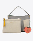 Beige Nicole Lee USA Sweetheart Handbag Set Sentient Beauty Fashions *Accessories