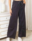 Dark Slate Gray Basic Bae Wide Leg Pocketed Pants Sentient Beauty Fashions Apparel & Accessories