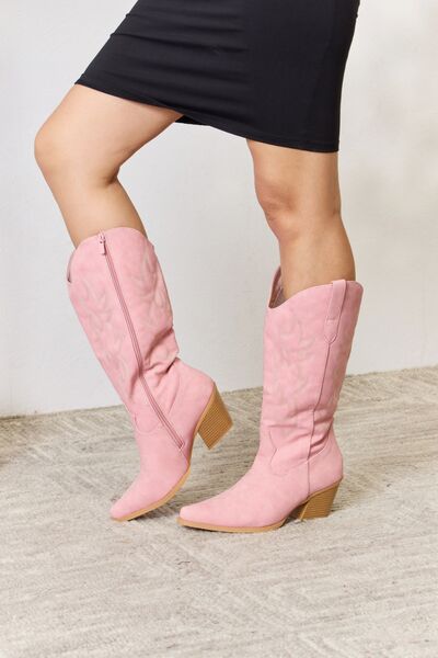 Light Gray Forever Link Knee High Cowboy Boots Sentient Beauty Fashions Apparel & Accessories