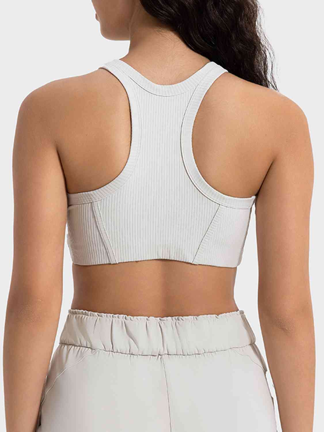 Light Gray Wide Strap Cropped Sport Tank Sentient Beauty Fashions Apparel &amp; Accessories