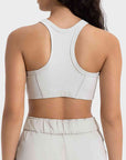 Light Gray Wide Strap Cropped Sport Tank Sentient Beauty Fashions Apparel & Accessories