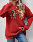 Brown FELIZ NAVIDAD Round Neck Drop Shoulder Sweatshirt