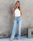 Dark Gray Washed Straight Leg Jeans Sentient Beauty Fashions Apparel & Accessories