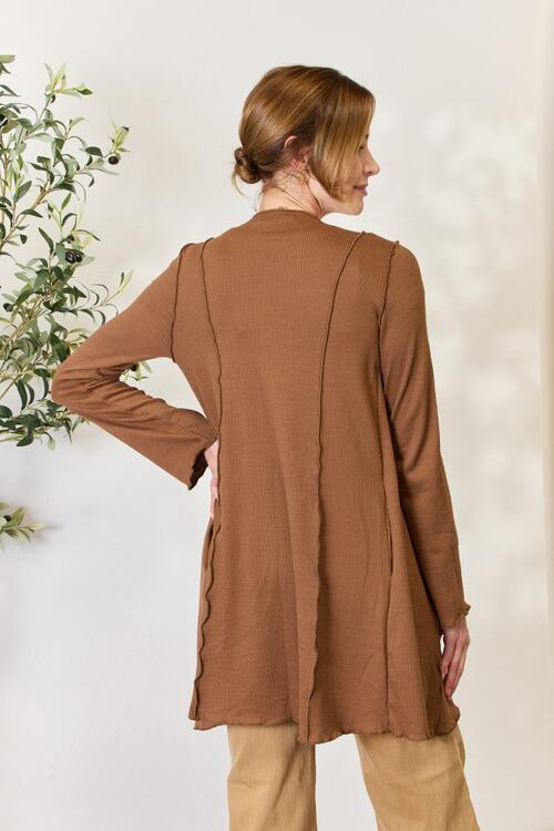 Sienna Culture Code Full Size Open Front Long Sleeve Cardigan Sentient Beauty Fashions Apparel &amp; Accessories